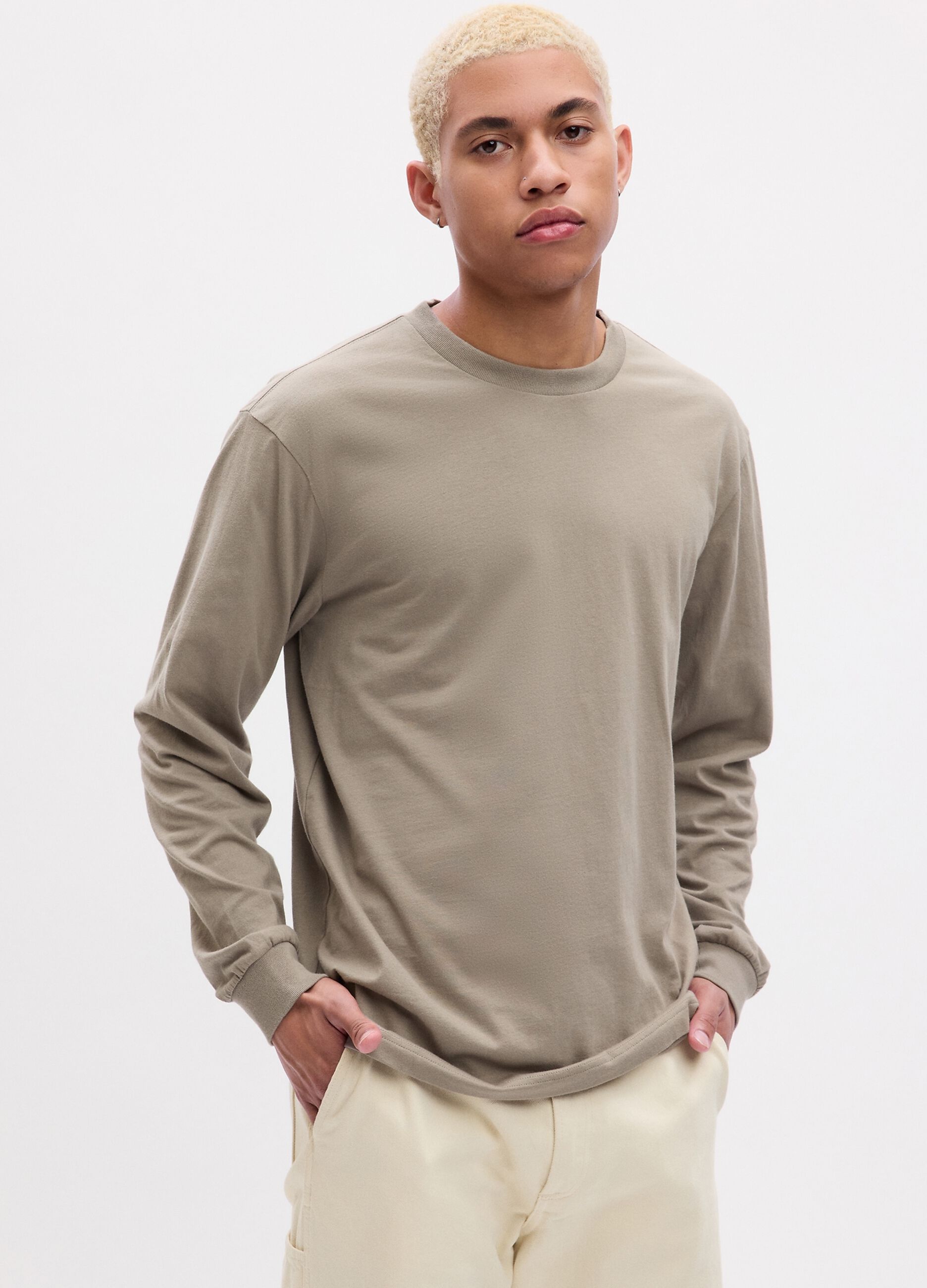 Long-sleeved T-shirt in organic cotton