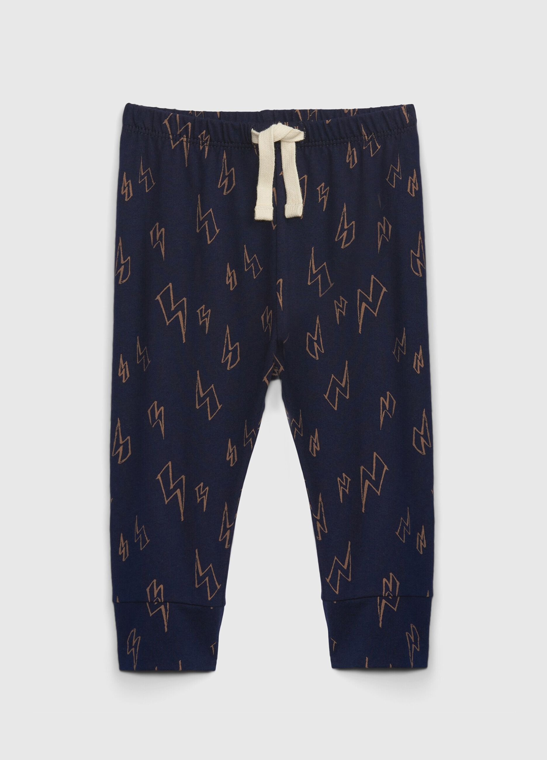 Fleece joggers with lightning print