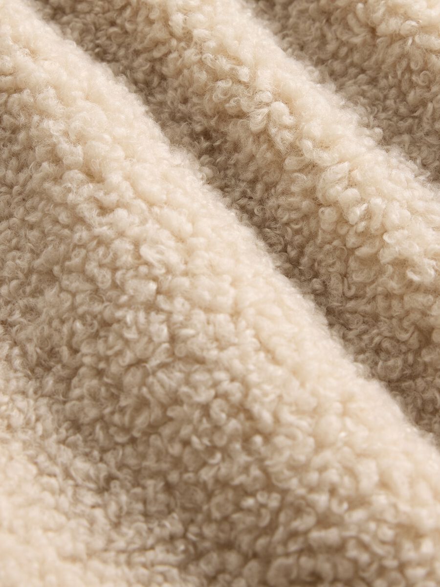 Gilet beige in tessuto sherpa con cappuccio Neonato_2