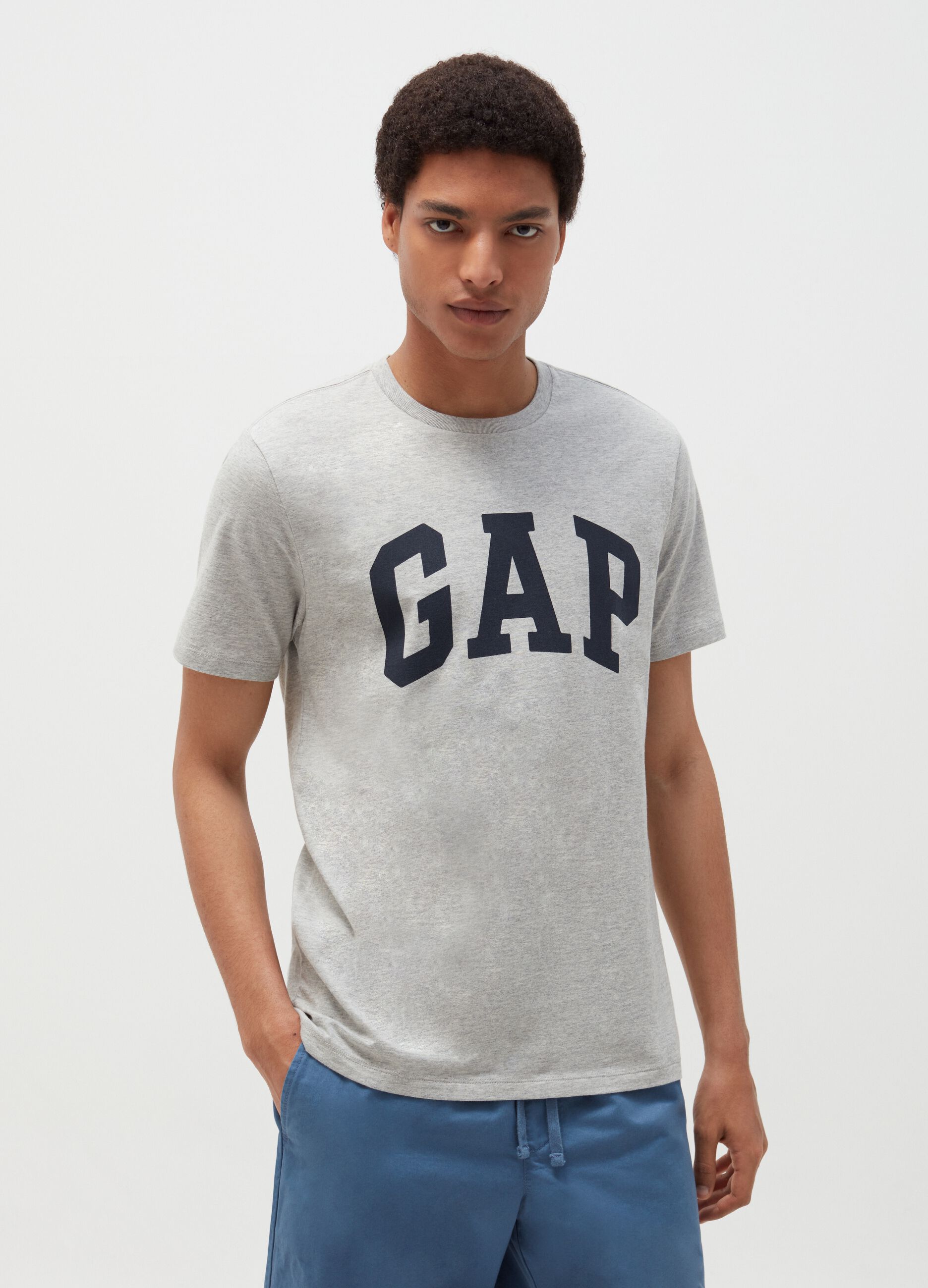 T-shirt girocollo con stampa logo