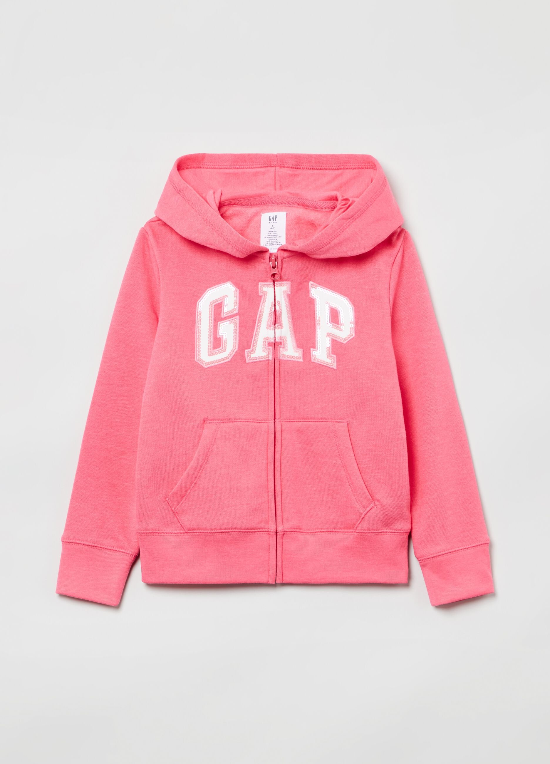 Full-zip in felpa con patch logo