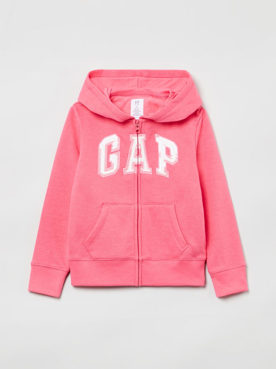 Full-zip in felpa con patch logo Bambina_0