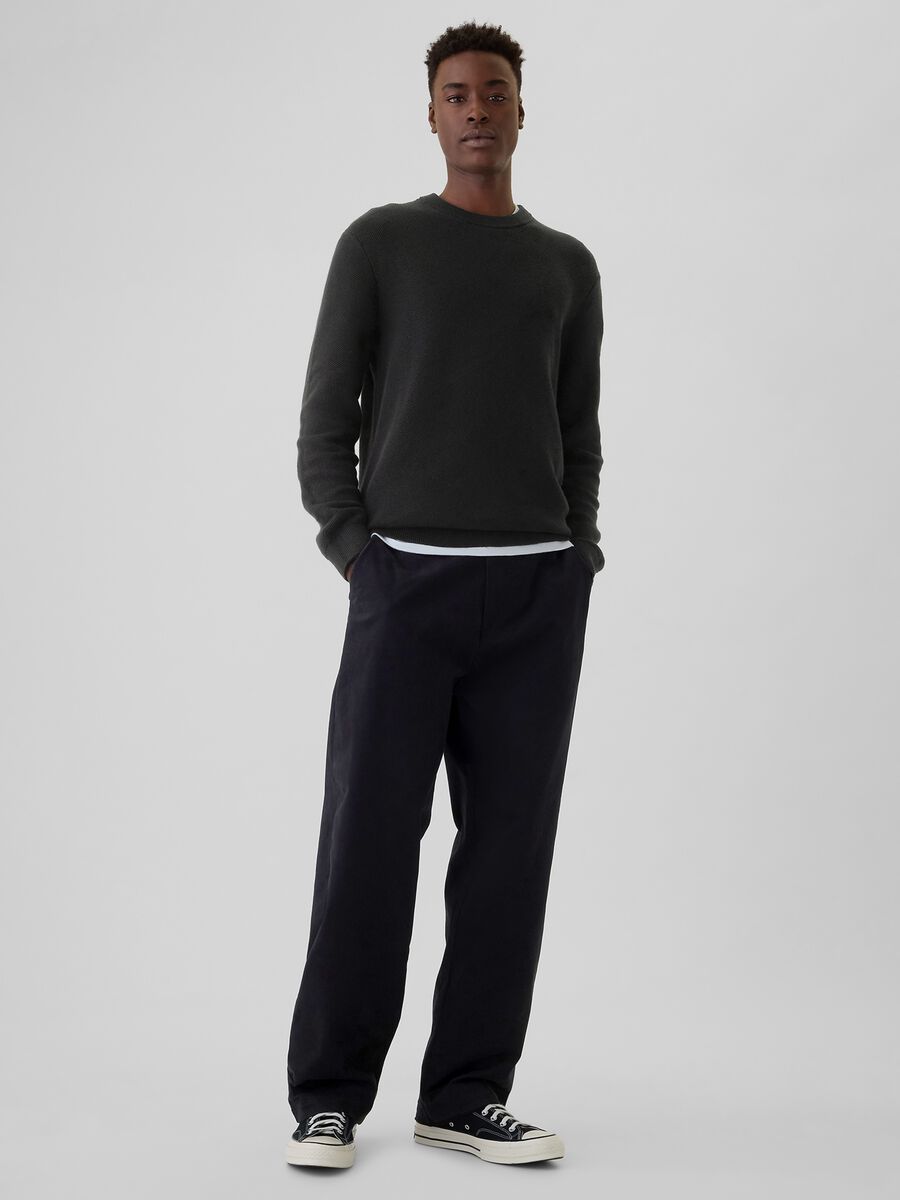 Pullover con micro trama a nido d'ape Uomo_1