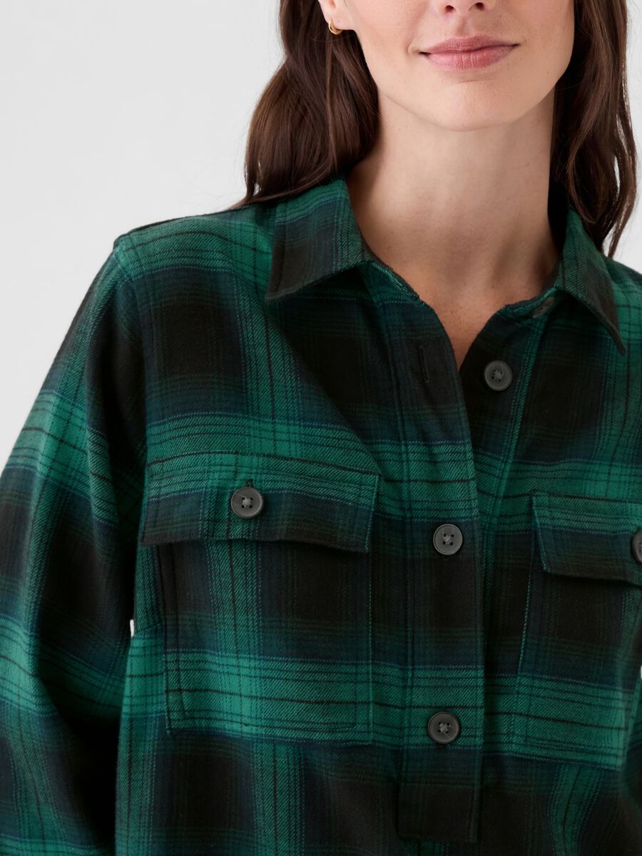 Vestito chemisier tartan con tasche Donna_3