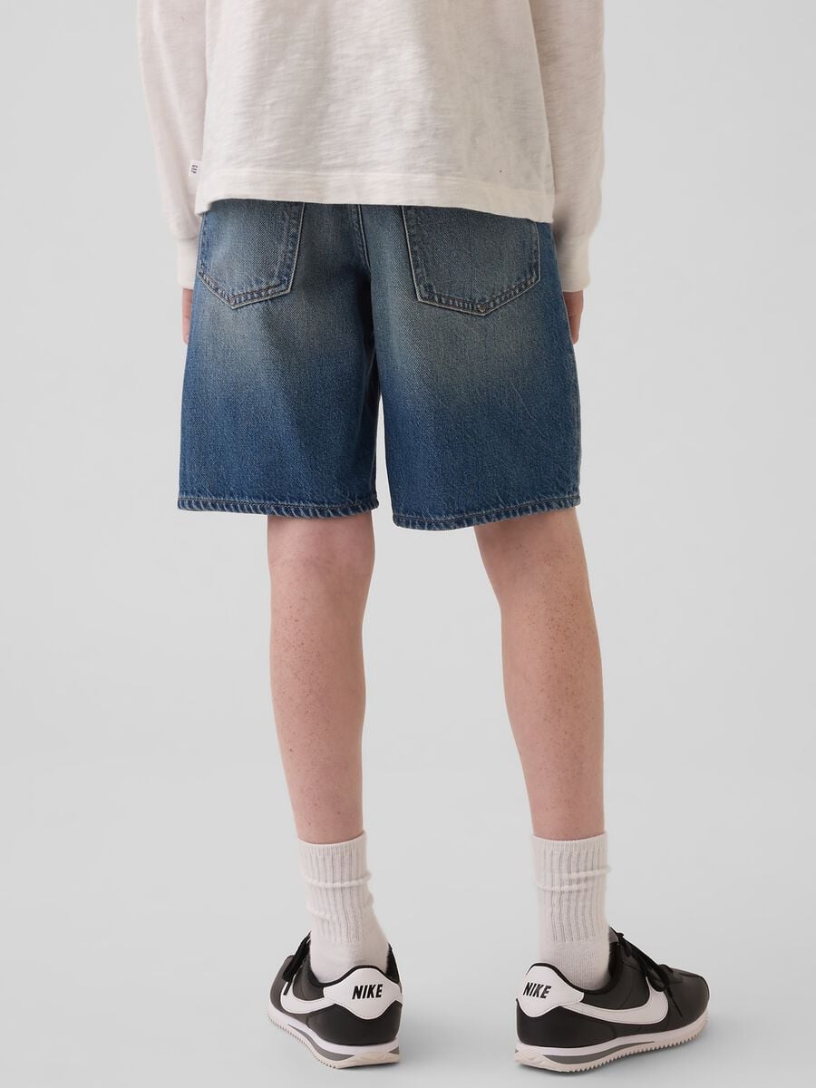 Shorts denim in misto cotone e lyocell Bambino_2