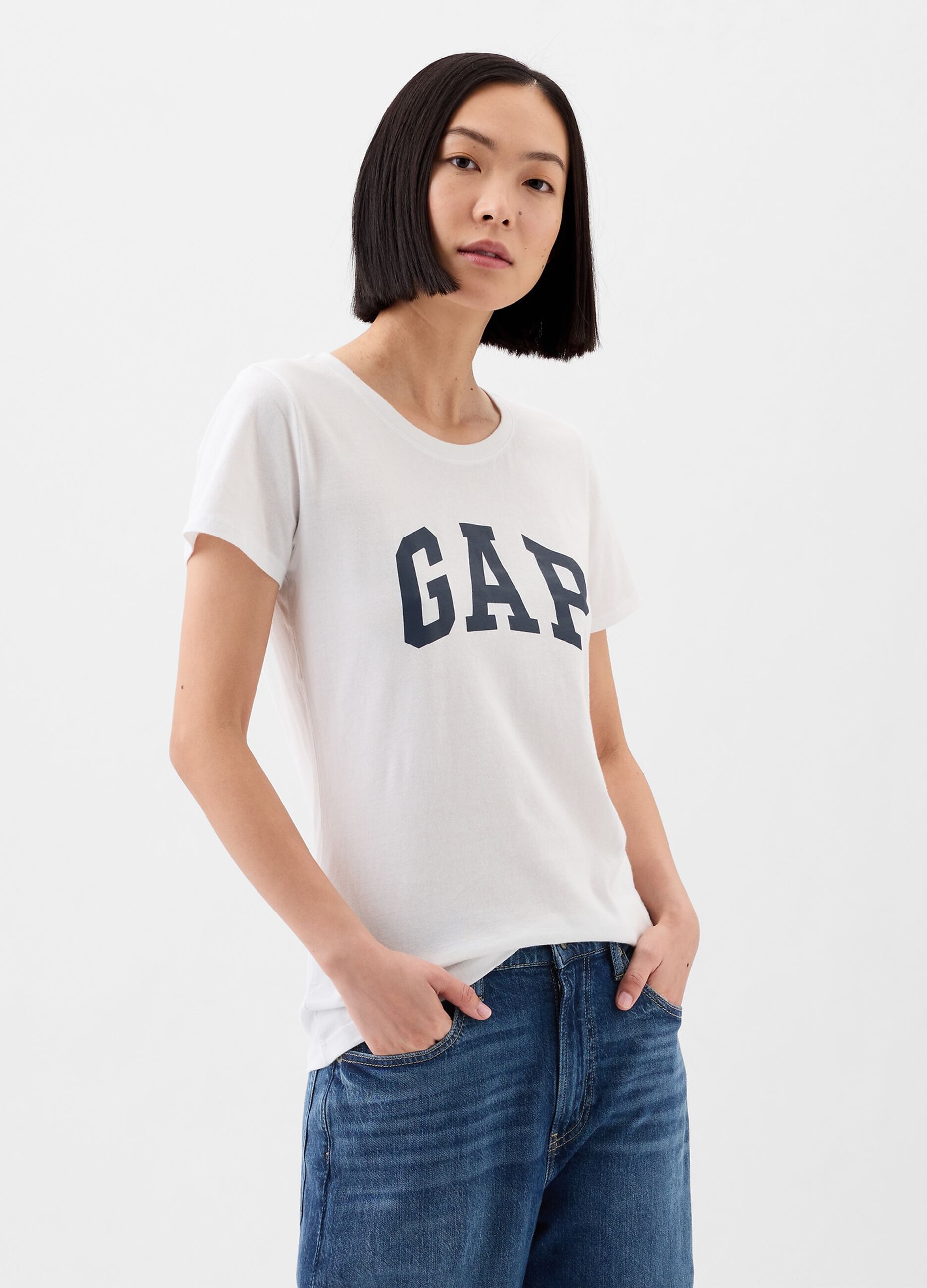 T-shirt bianca con logo GAP