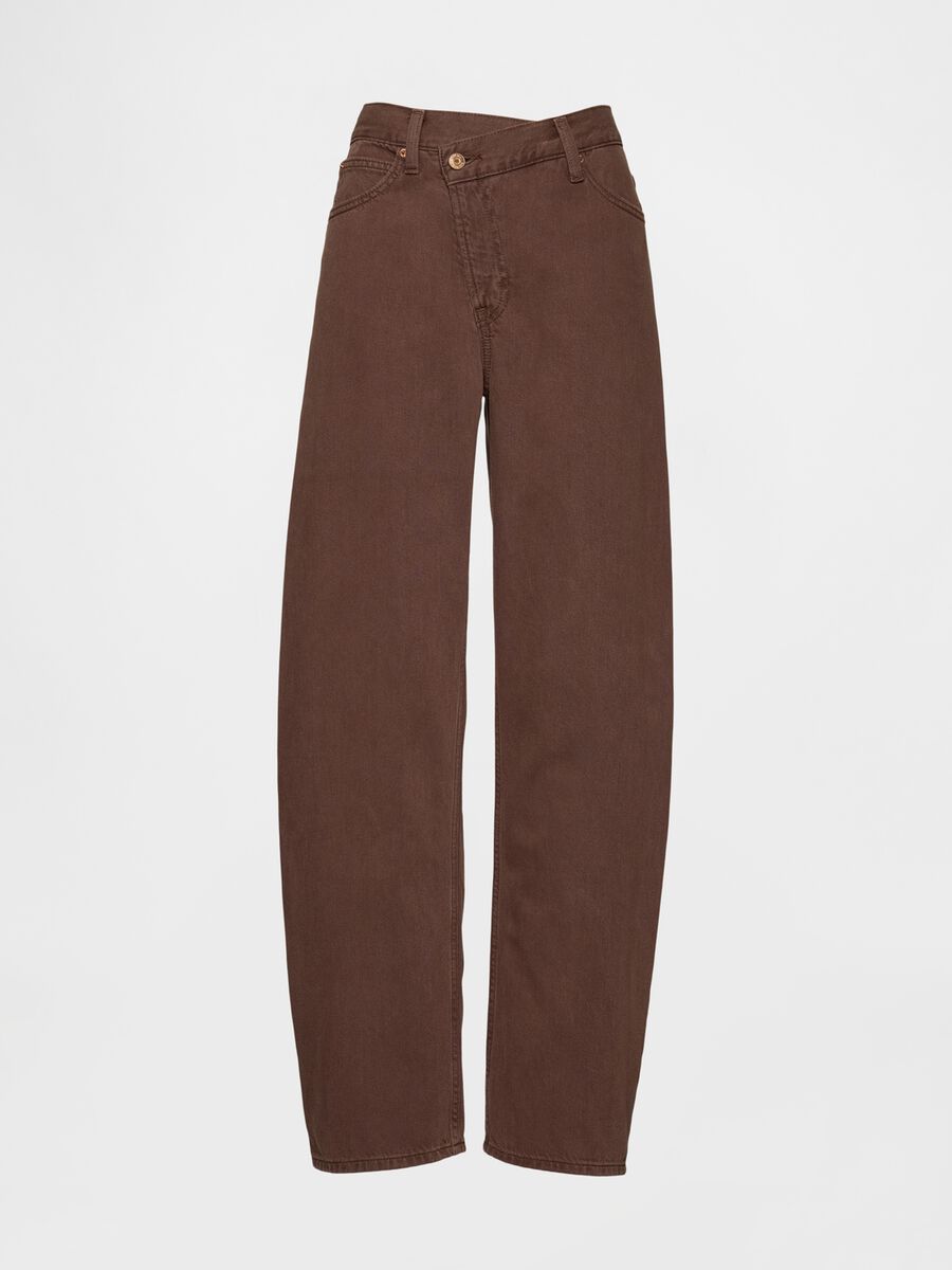 Brown jeans made of cotton and lyocell Woman_6