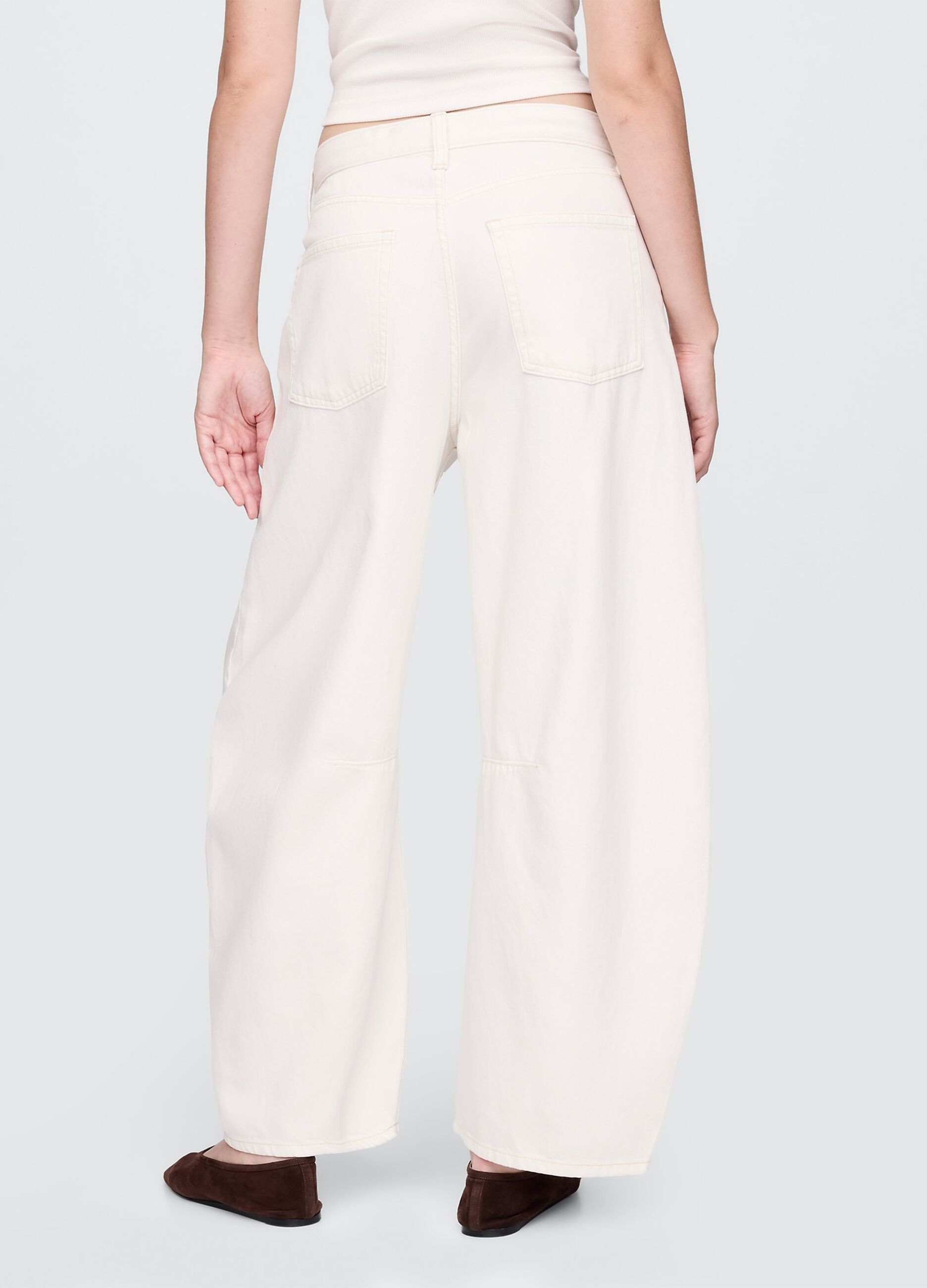 Pantaloni ampi bianchi in cotone_2