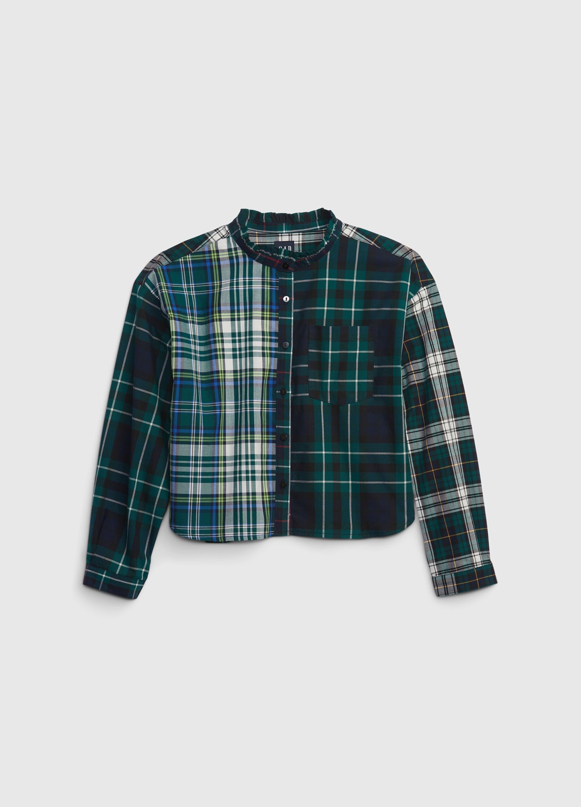 Cotton shirt with tartan pattern