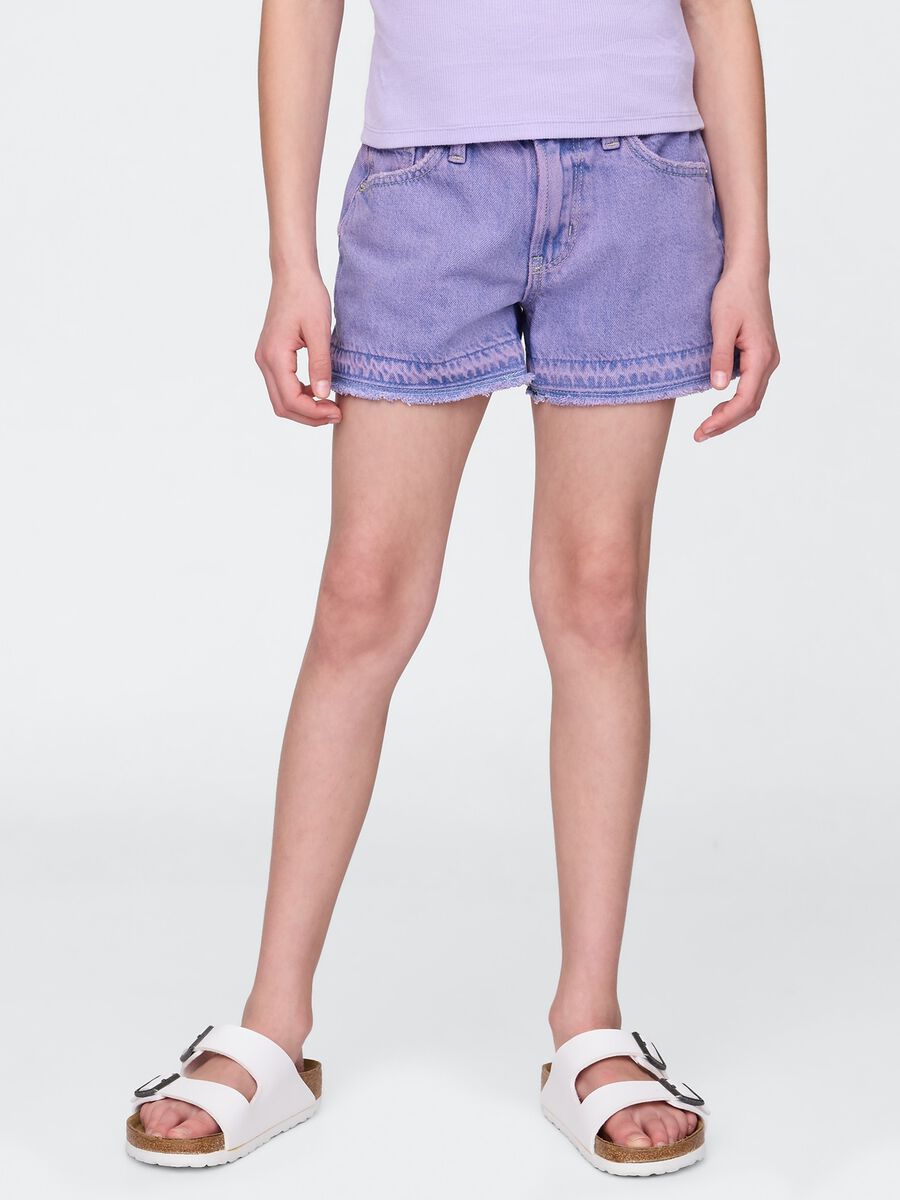 Shorts denim viola per bambina Bambina_1