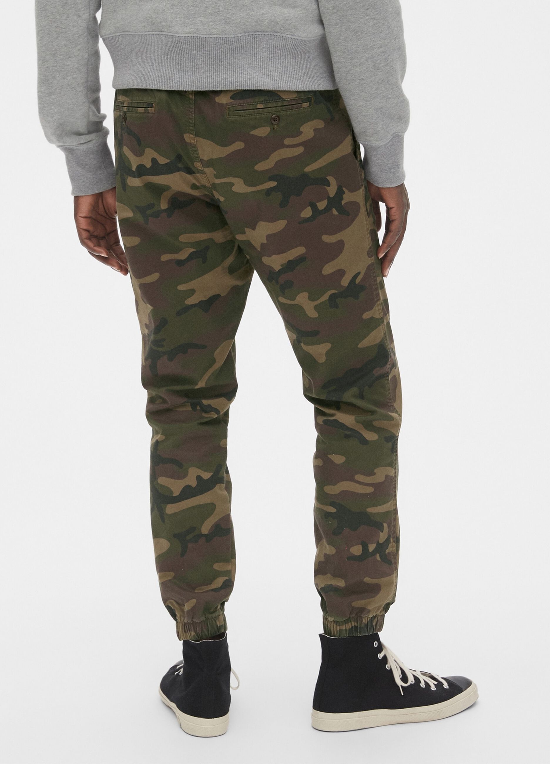 Joggers in cotone stretch camouflage_1