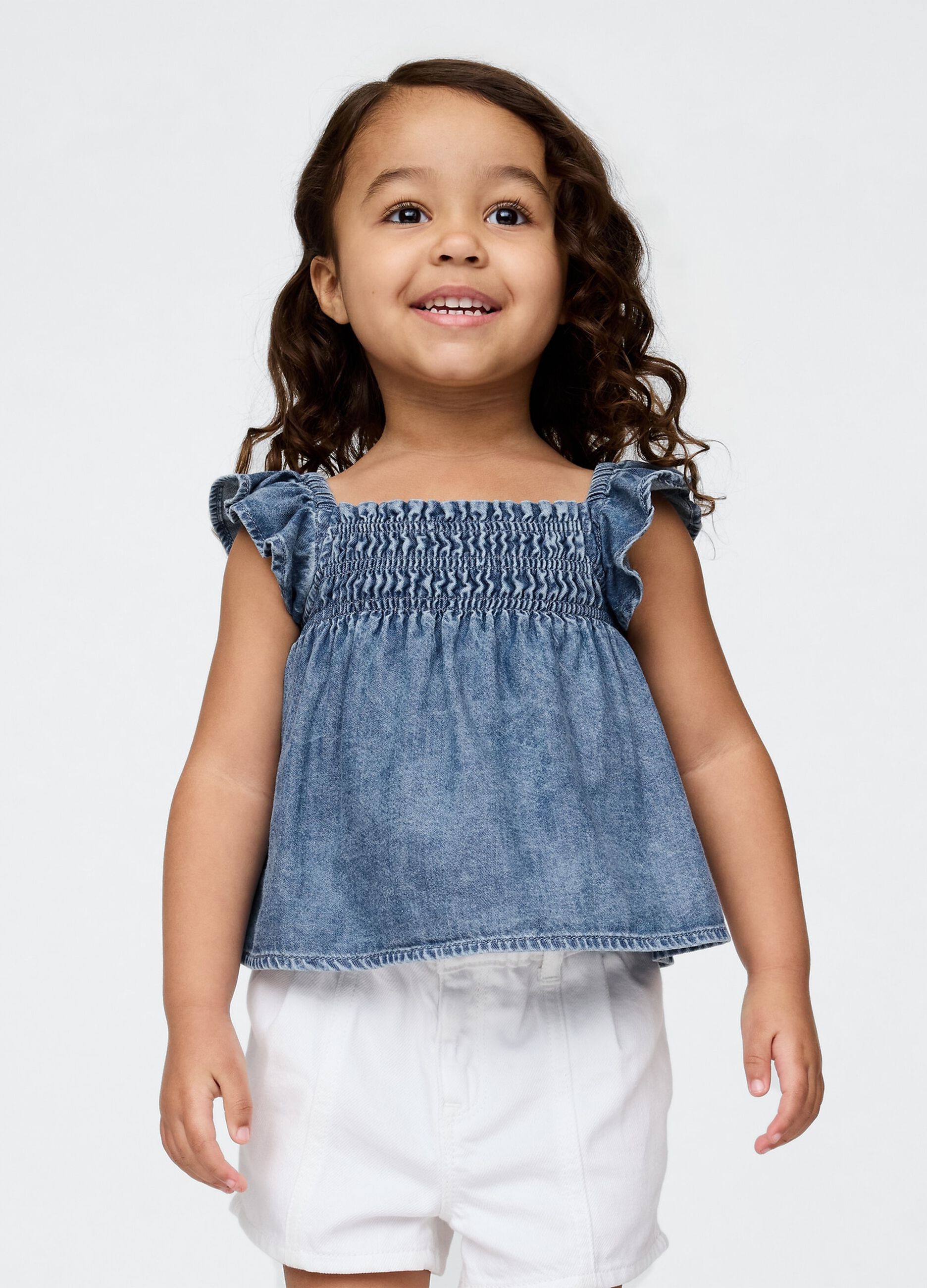 Top smock in denim leggero
