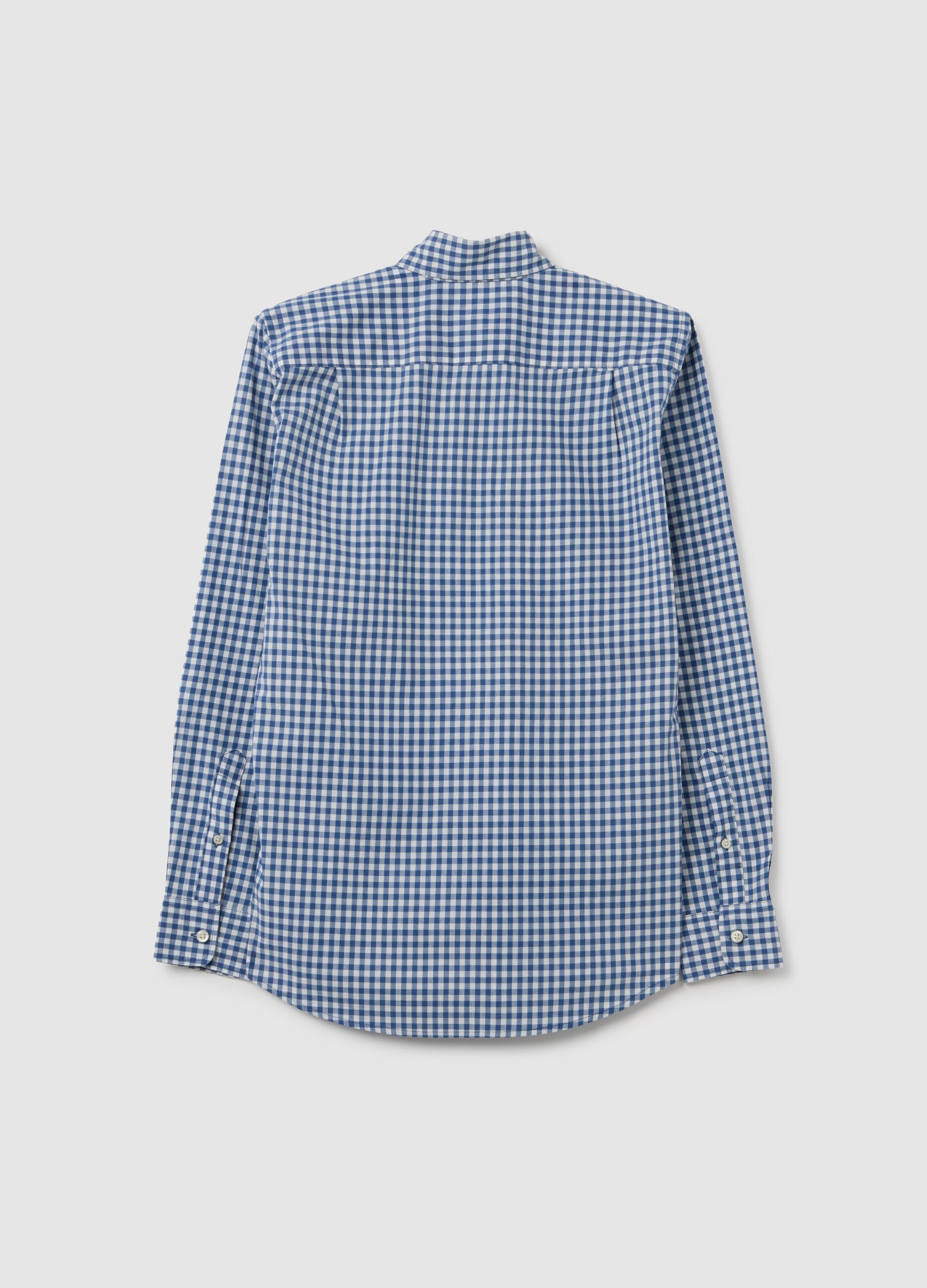 Slim-fit shirt in gingham poplin_2