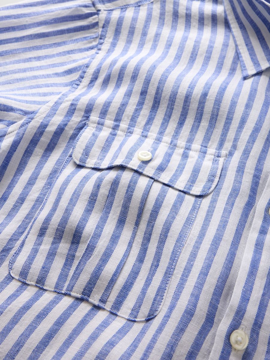 Camicia oversize a righe azzurre e bianche Uomo_4