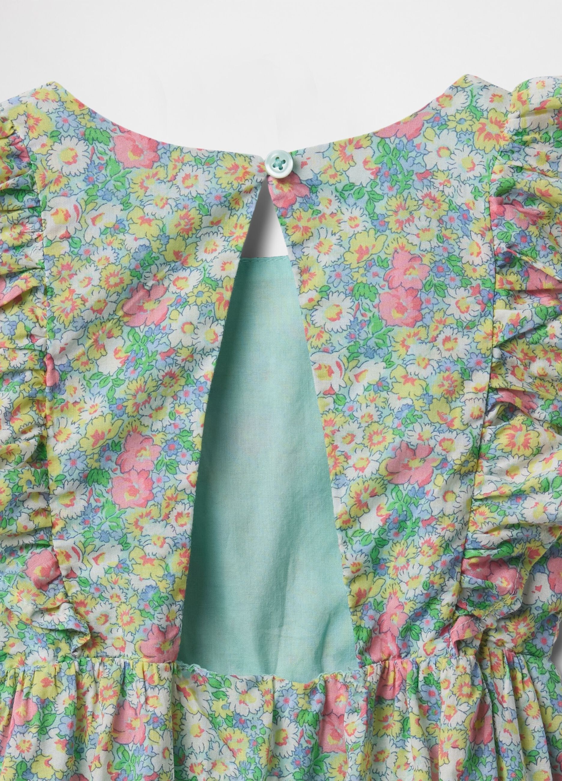 Vestito con fiorellini in cotone per bambina_3