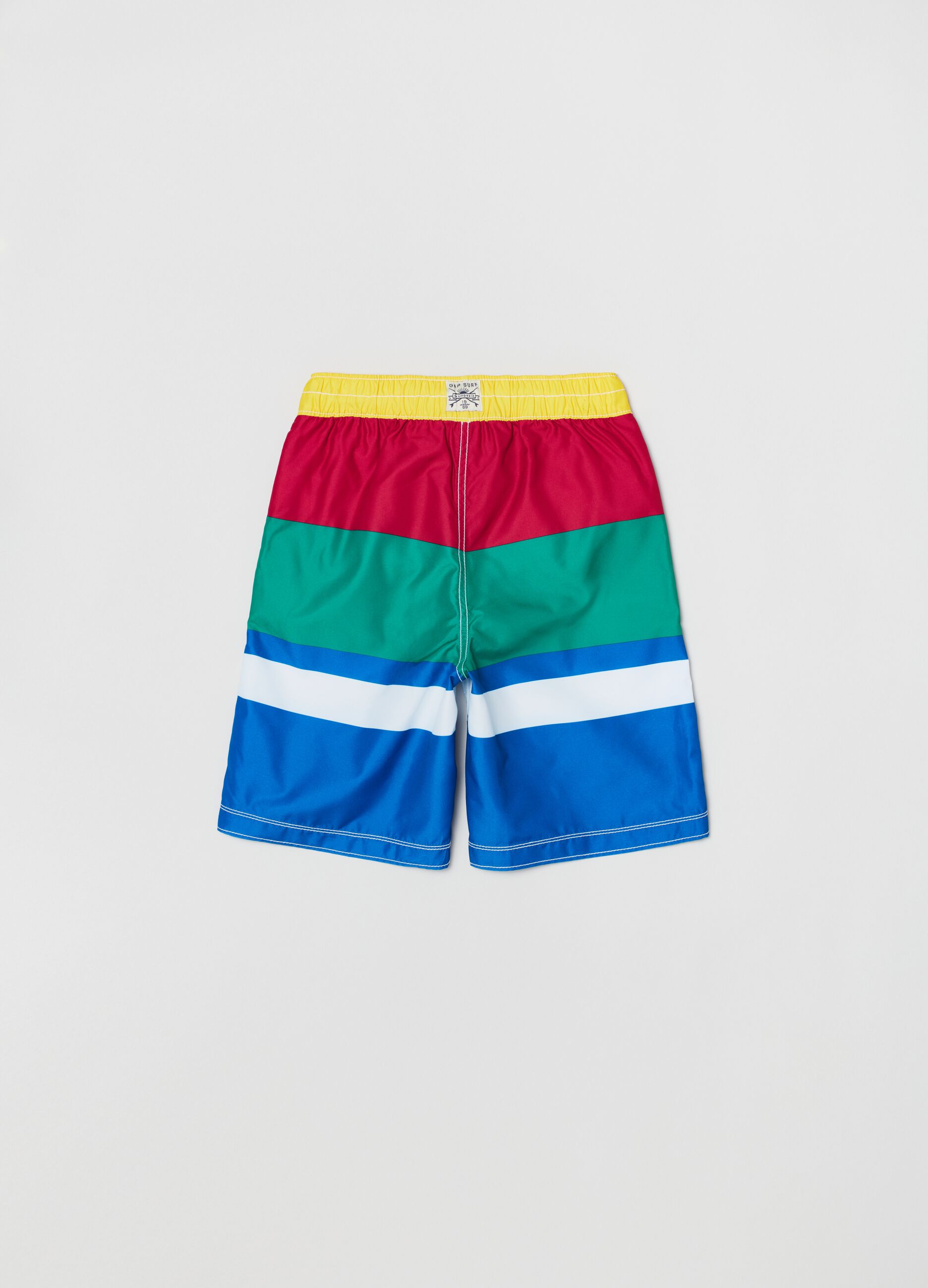 Bermuda swim shorts in recycled polyester with drawstring_1