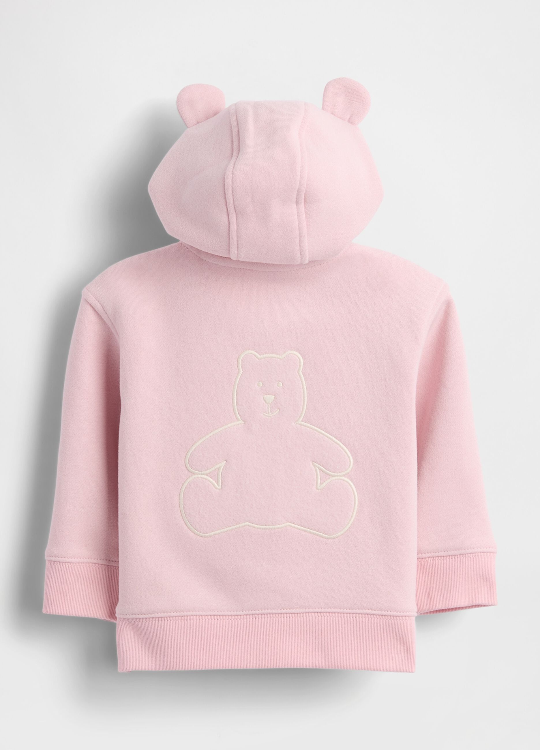 Felpa rosa con cappuccio e zip_1