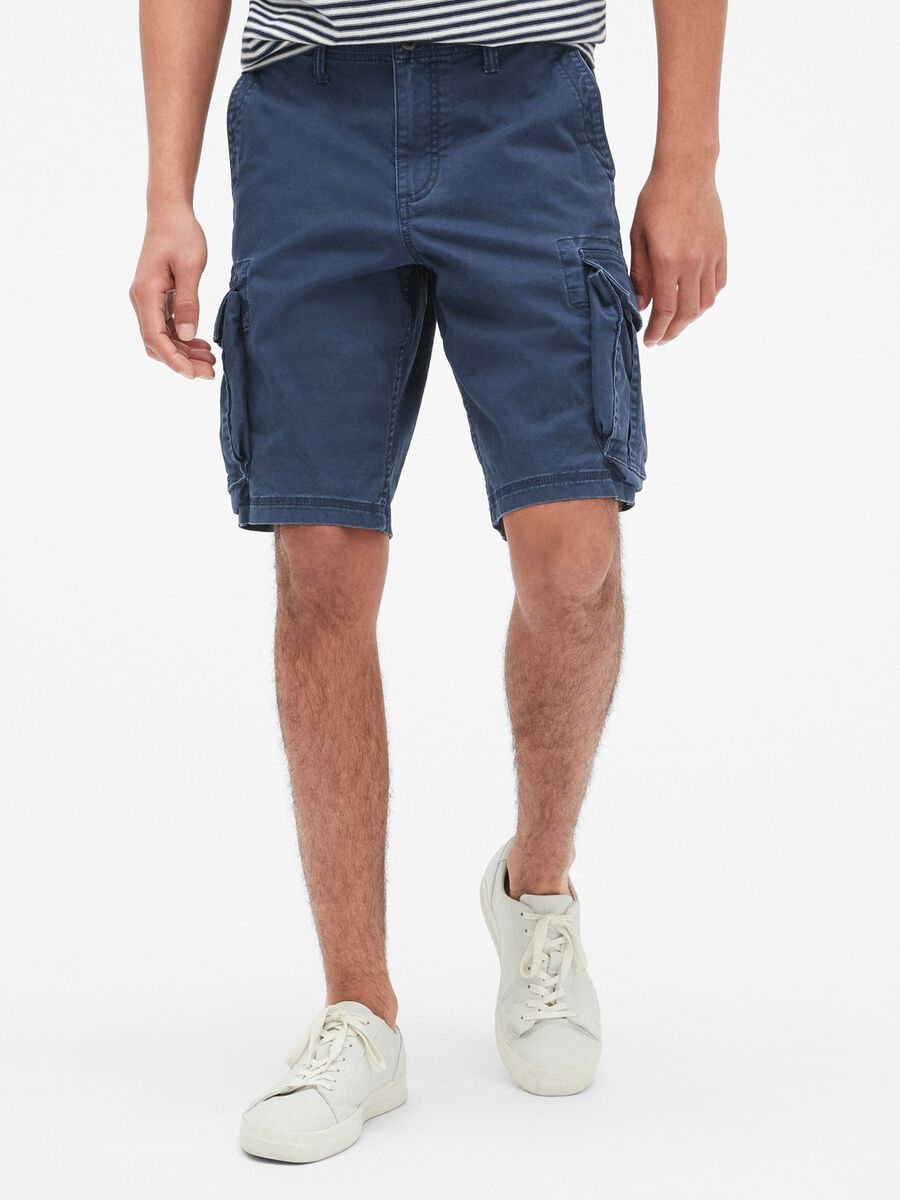 Bermuda cargo shorts in cotton and Lyocell Man_1
