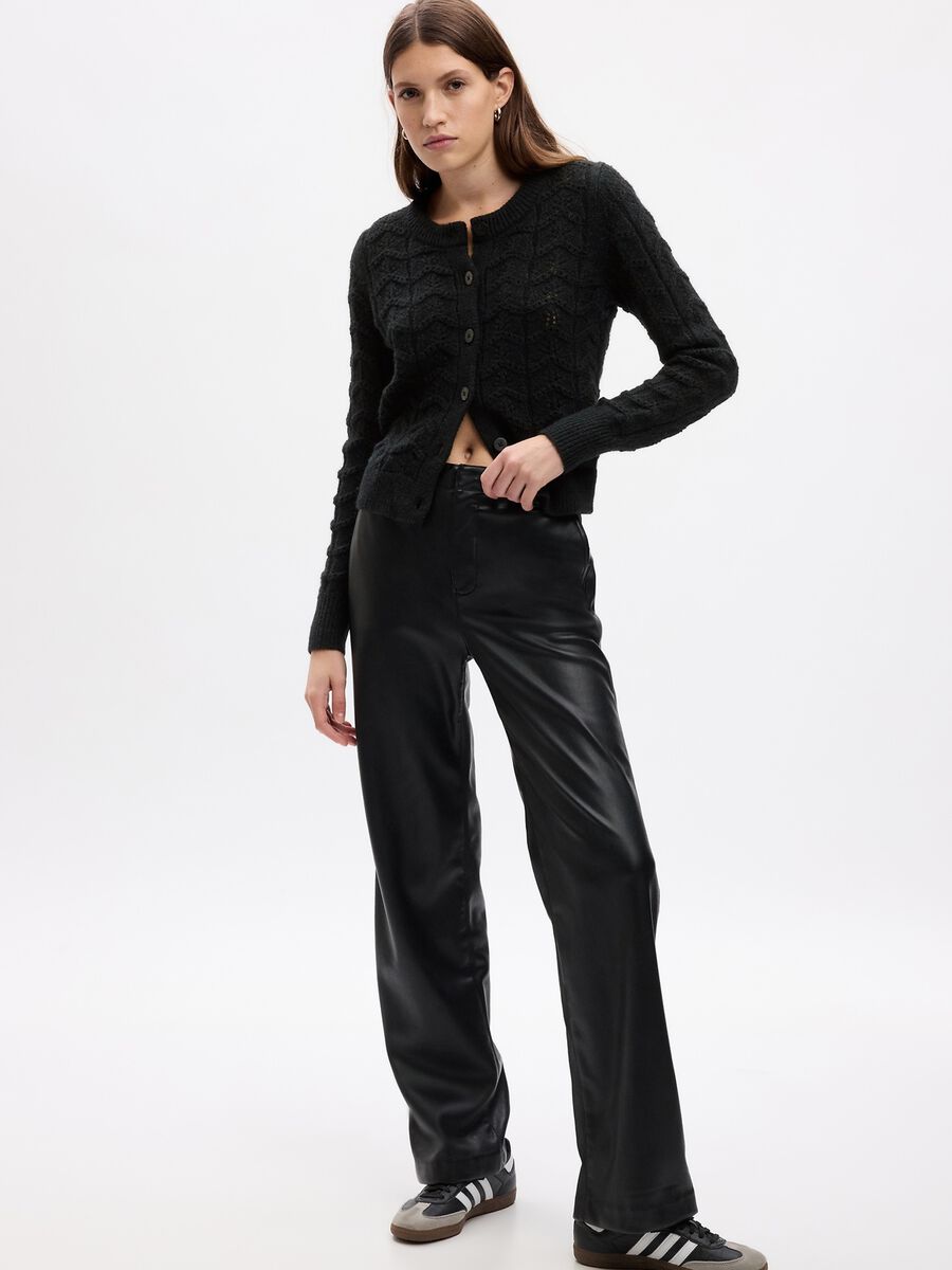 Cardigan con lavorazione pointelle Donna_0