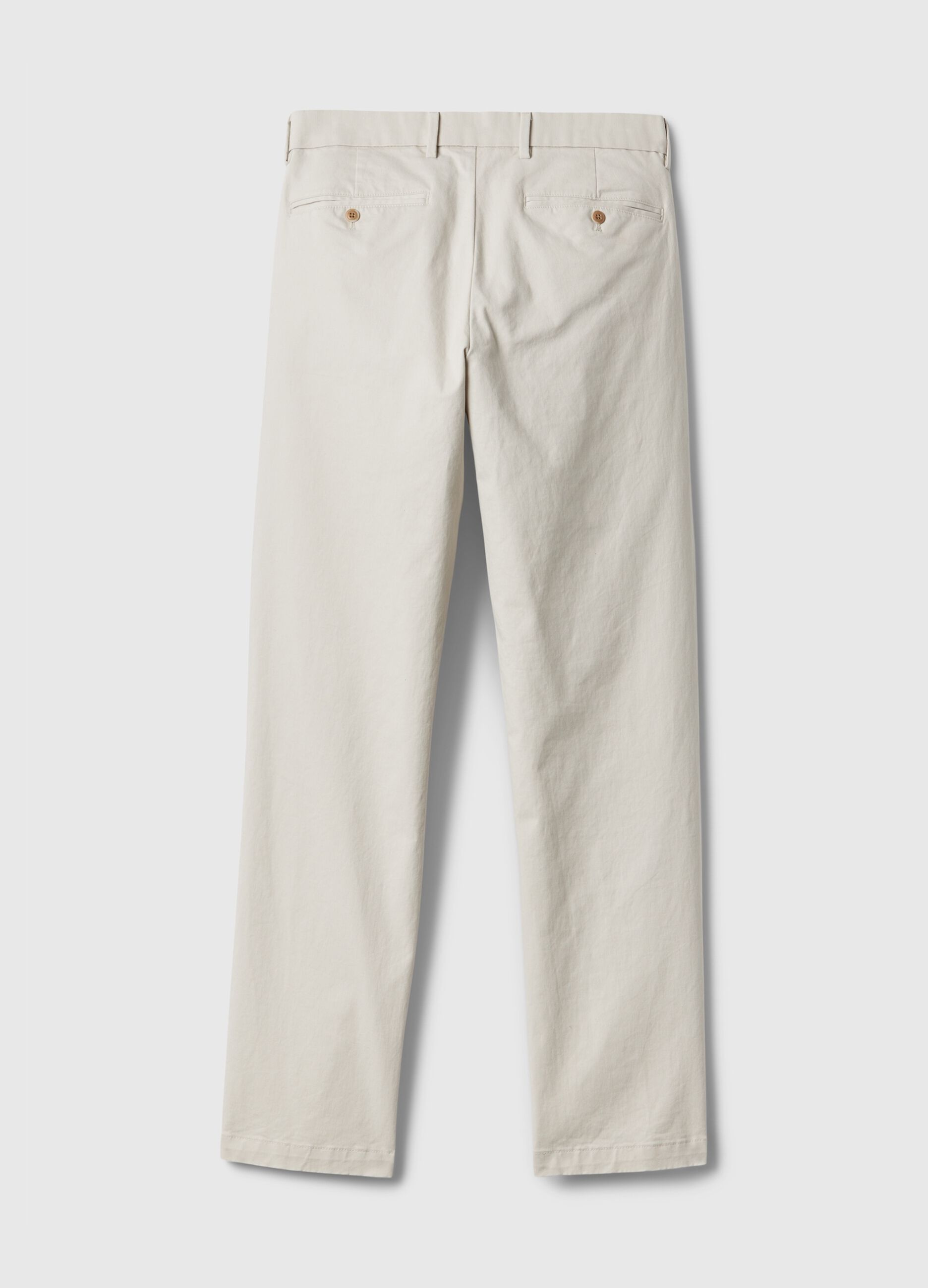 Pantalone straight fit in cotone stretch_4