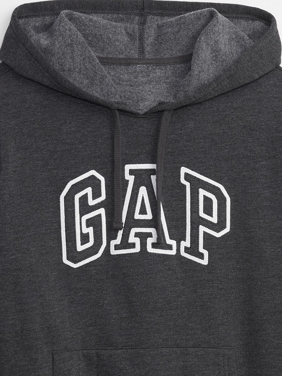 Felpa con cappuccio ricamo logo Donna_3
