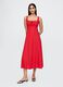 Abito lungo rosso in lino e viscosa Gap_0