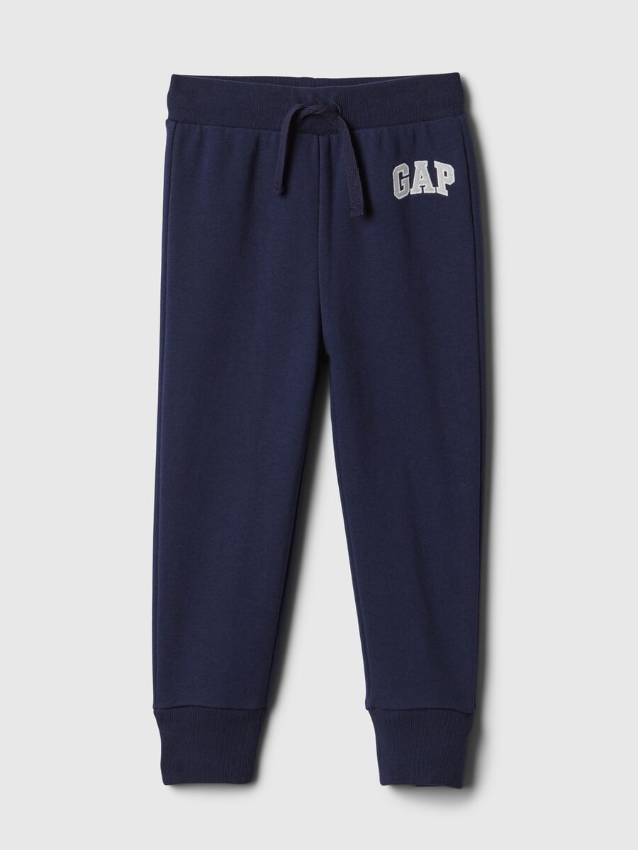 Joggers in felpa con coulisse e ricamo logo Bimbo_0