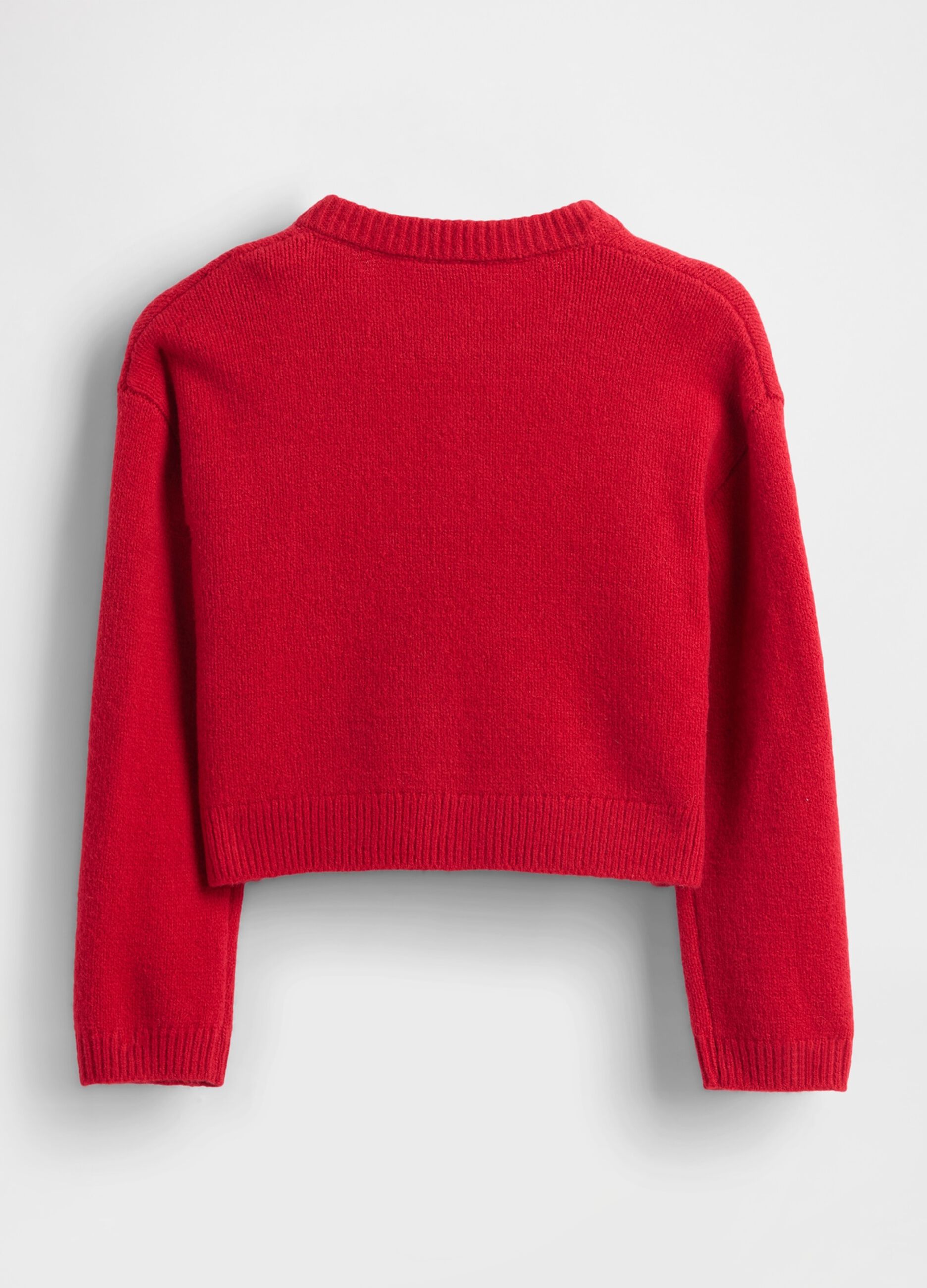 Cardigan rosso per bambina in misto cotone