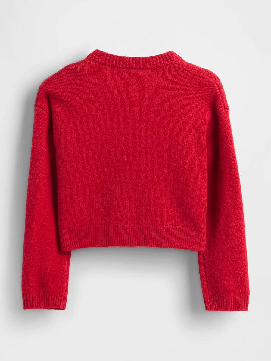 Cardigan rosso per bambina in misto cotone Bimba_2