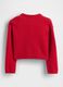 Cardigan rosso per bambina in misto cotone_2