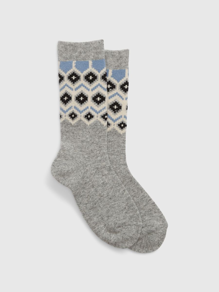 Calze corte con disegno geometrico jacquard Donna_0