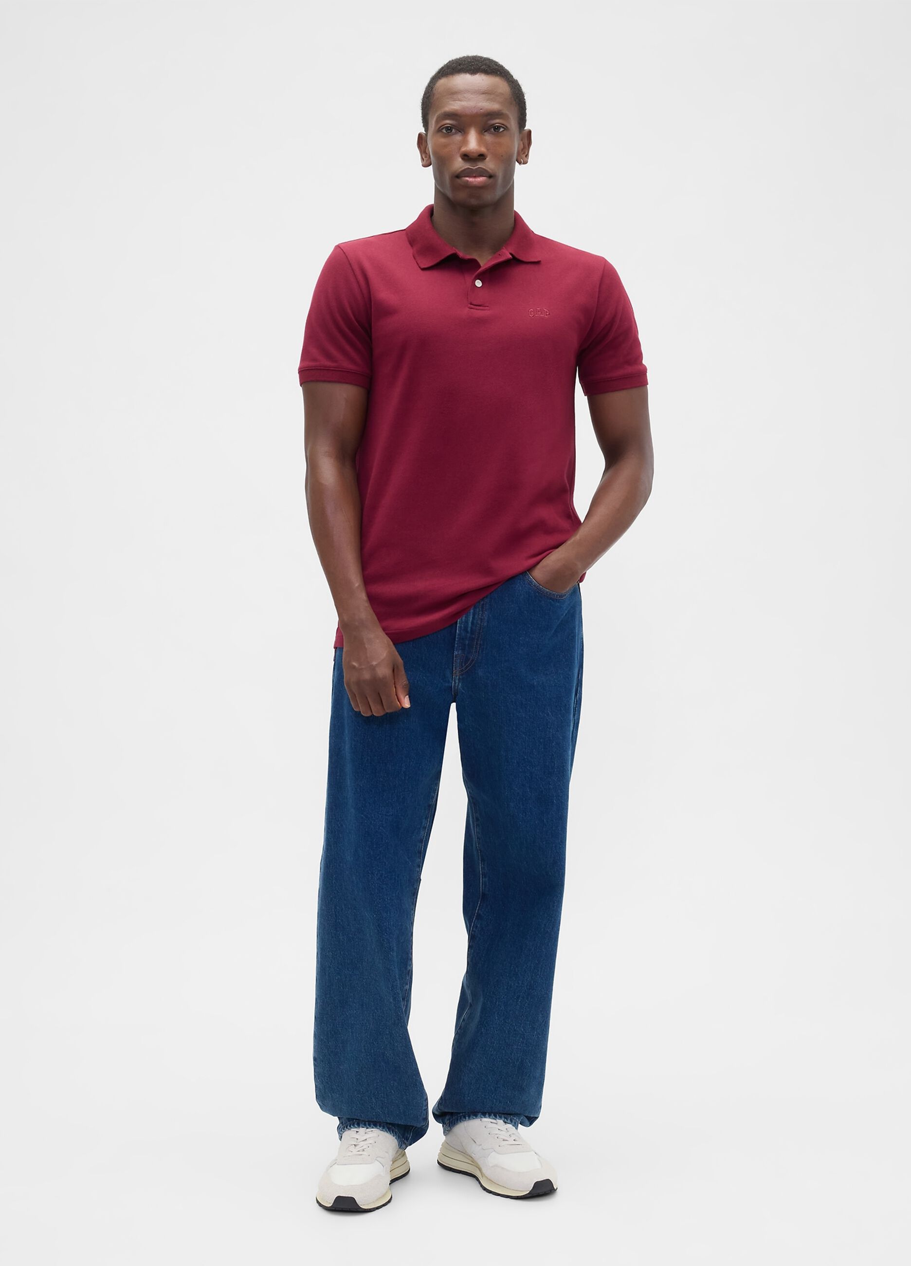 Red stretch short sleeve polo_2