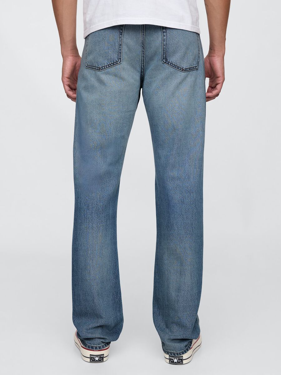 Jeans blu regular in misto cotone e Lyocell Unisex_3
