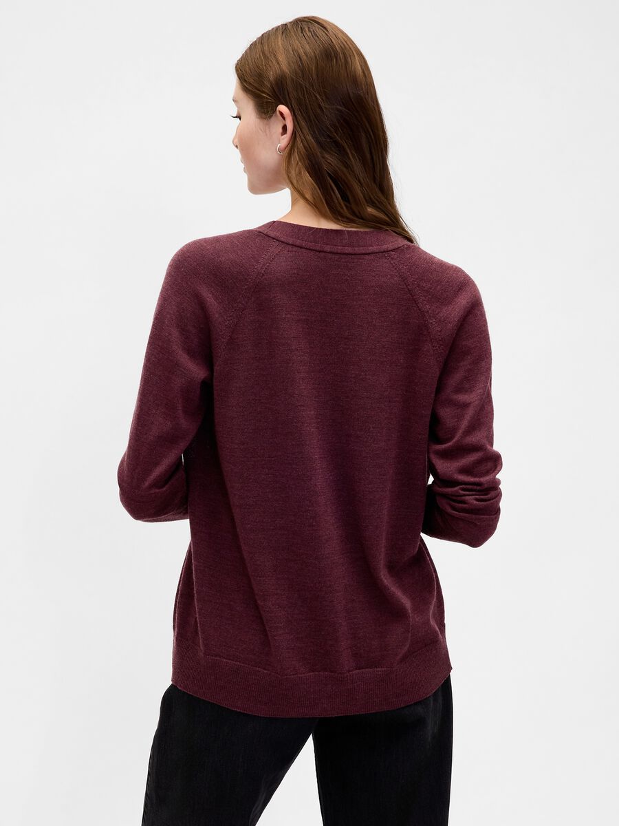 Purple Cardigan in Pure Wool Woman_1