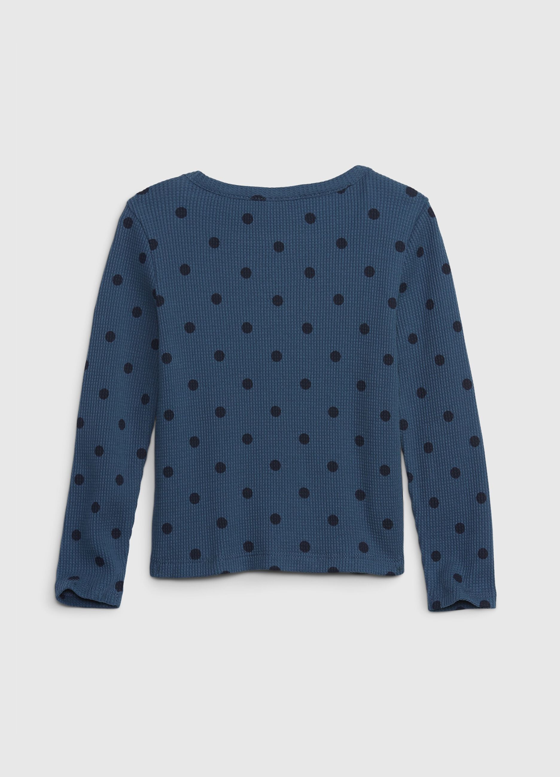 Polka dot T-shirt with waffle weave_2