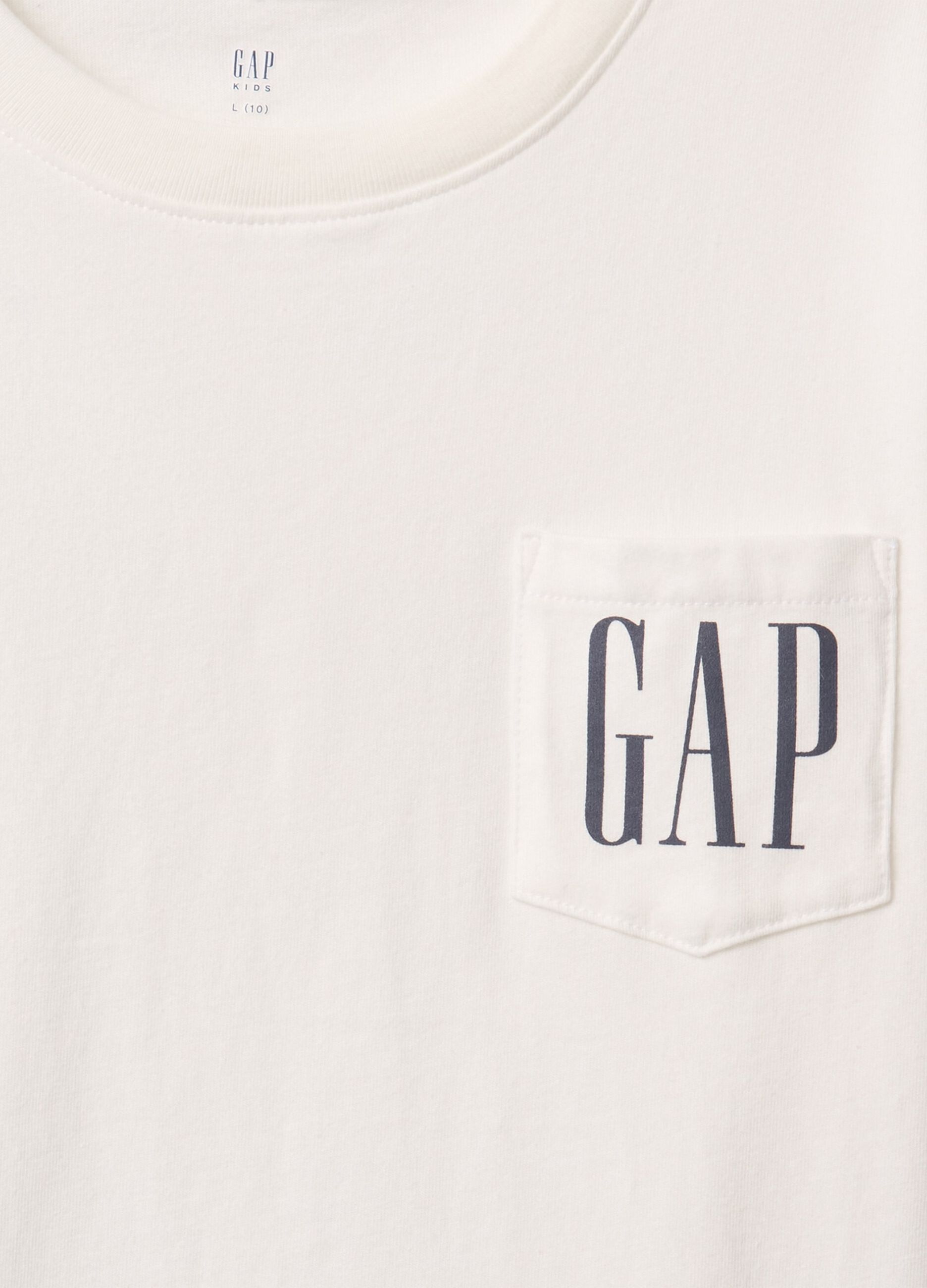 T-shirt bianca in puro cotone GAP Kids_4