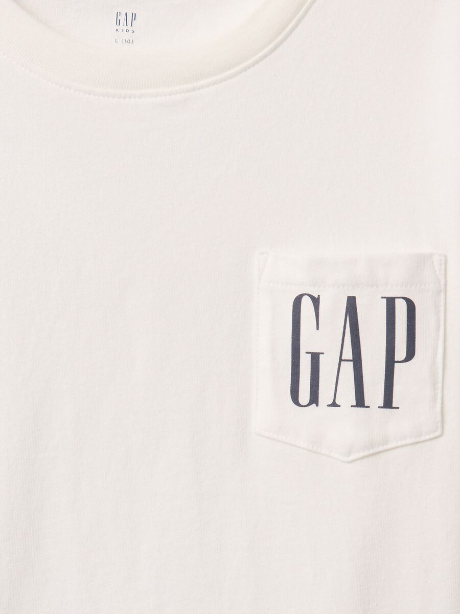 T-shirt bianca in puro cotone GAP Kids Bambino_4