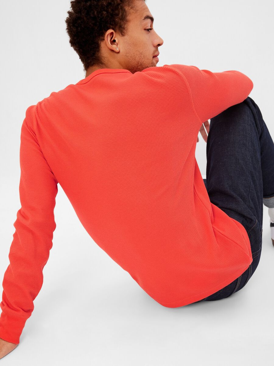 T-shirt with waffle weave and logo print Man_1
