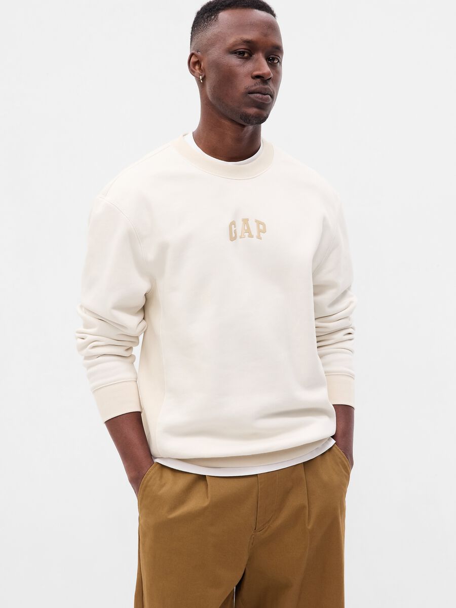 Sweatshirt with round neck and glossy-effect logo print Man_0