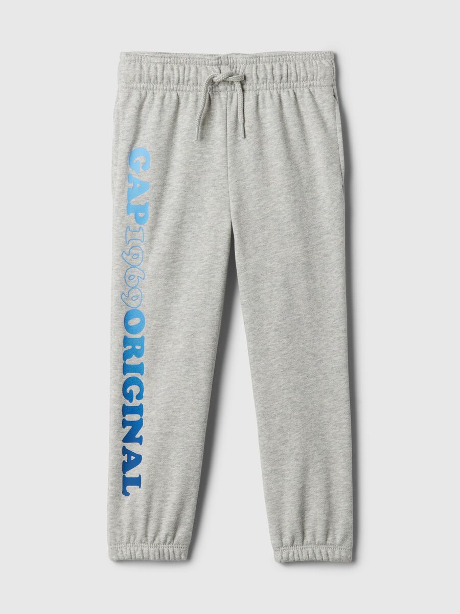 Joggers in felpa con coulisse e stampa logo Neonato_0