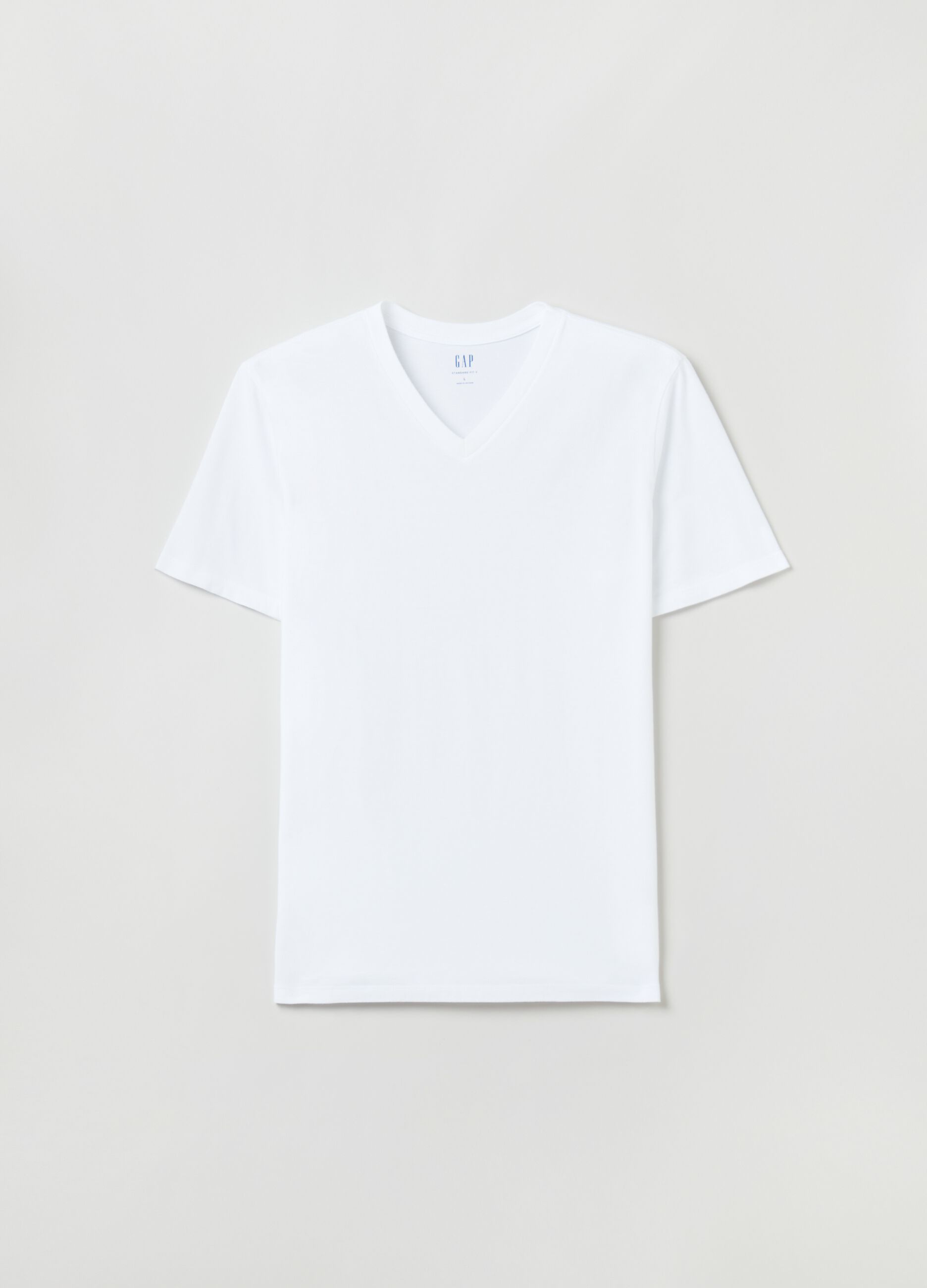T-shirt in cotone con scollo a V_1