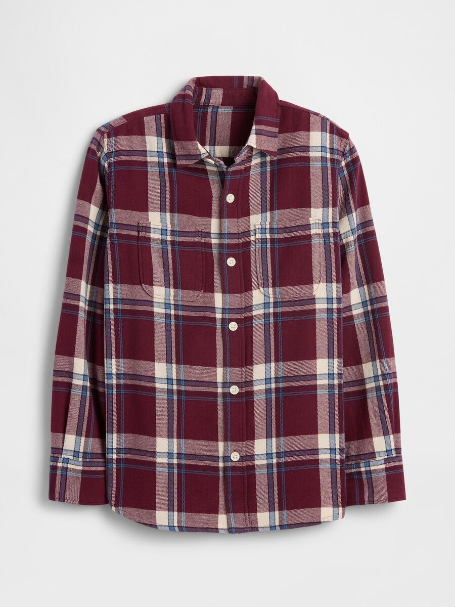 Red Check Cotton Shirt Boy_0