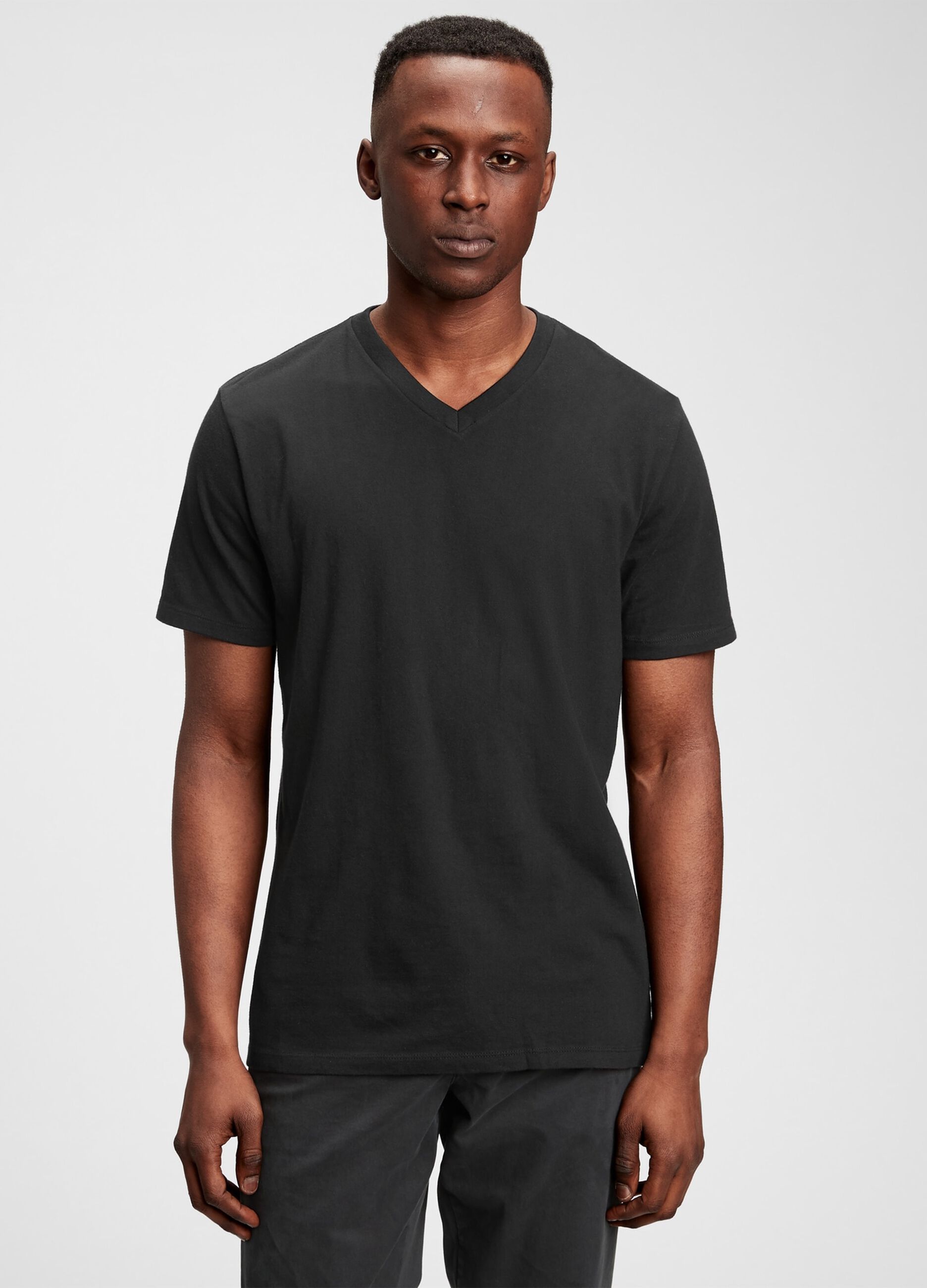 Cotton T-shirt with V neck