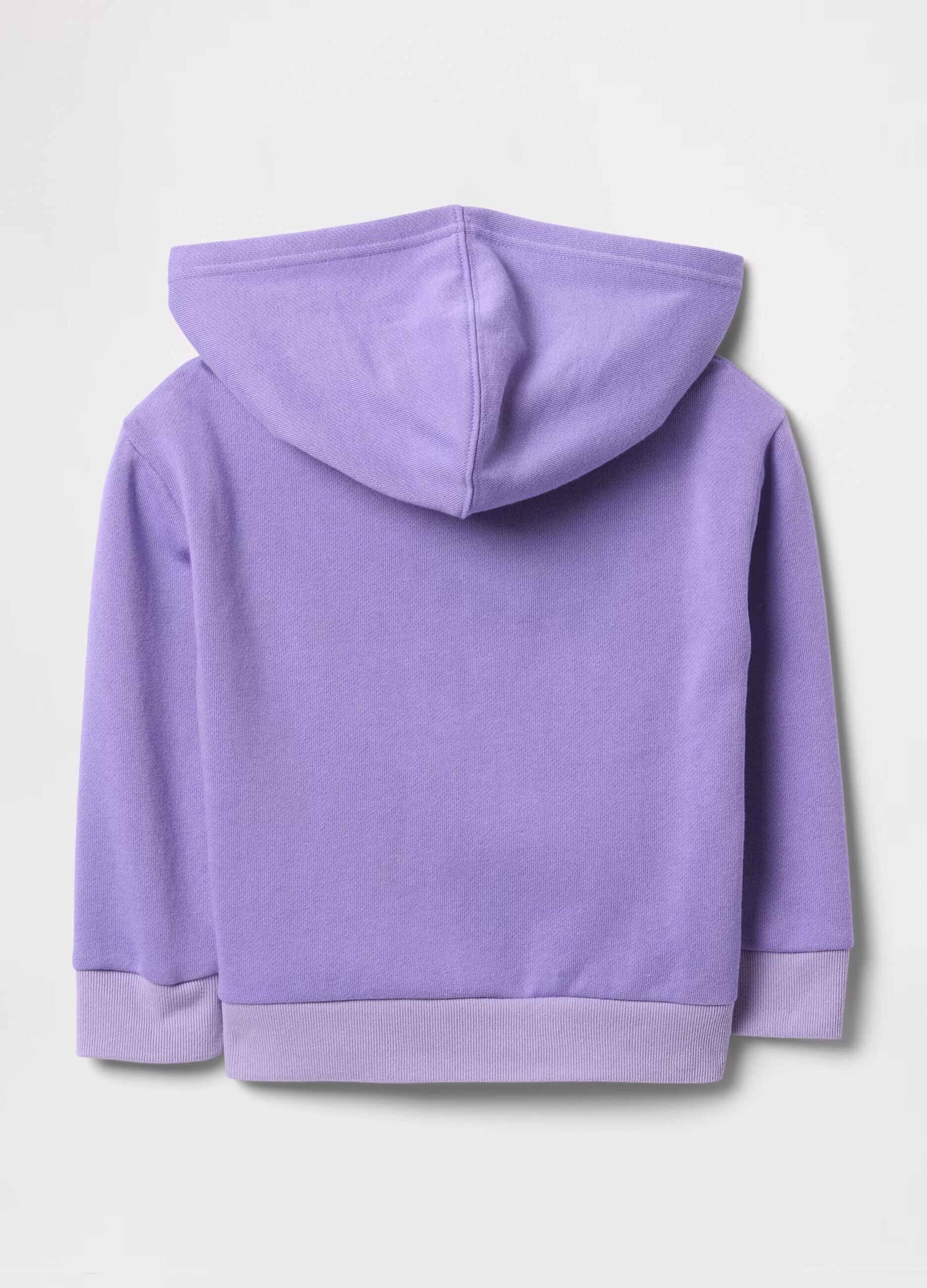 Full-zip viola con cappuccio e stampa logo_1