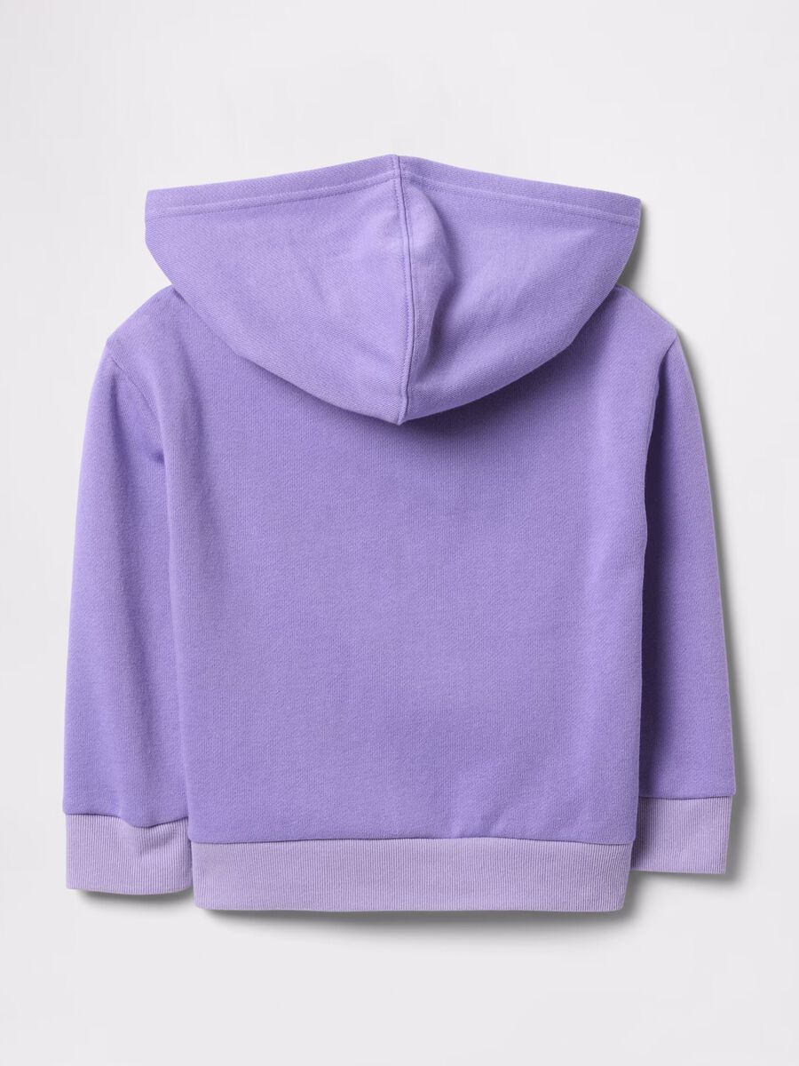 Felpa viola con cappuccio e logo GAP Bimba_1