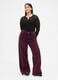 Pantaloni wide leg viola in cotone elasticizzato_6