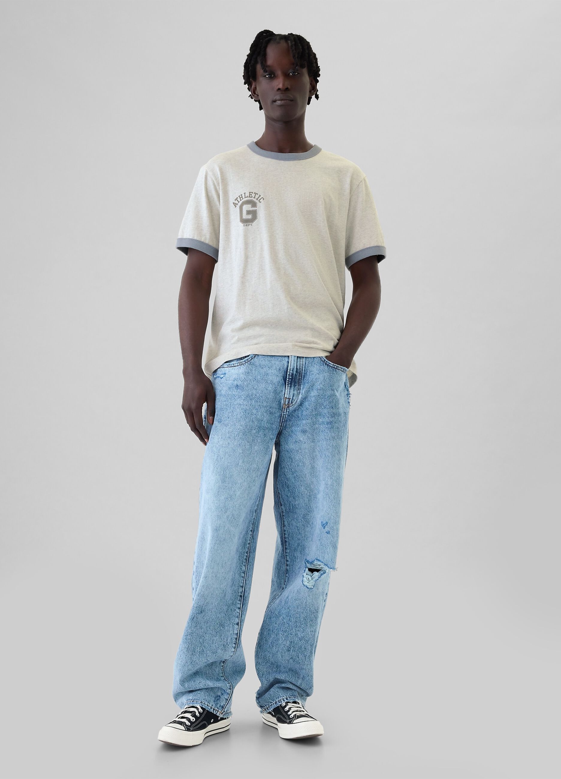 T-shirt in cotone con stampa logo_1