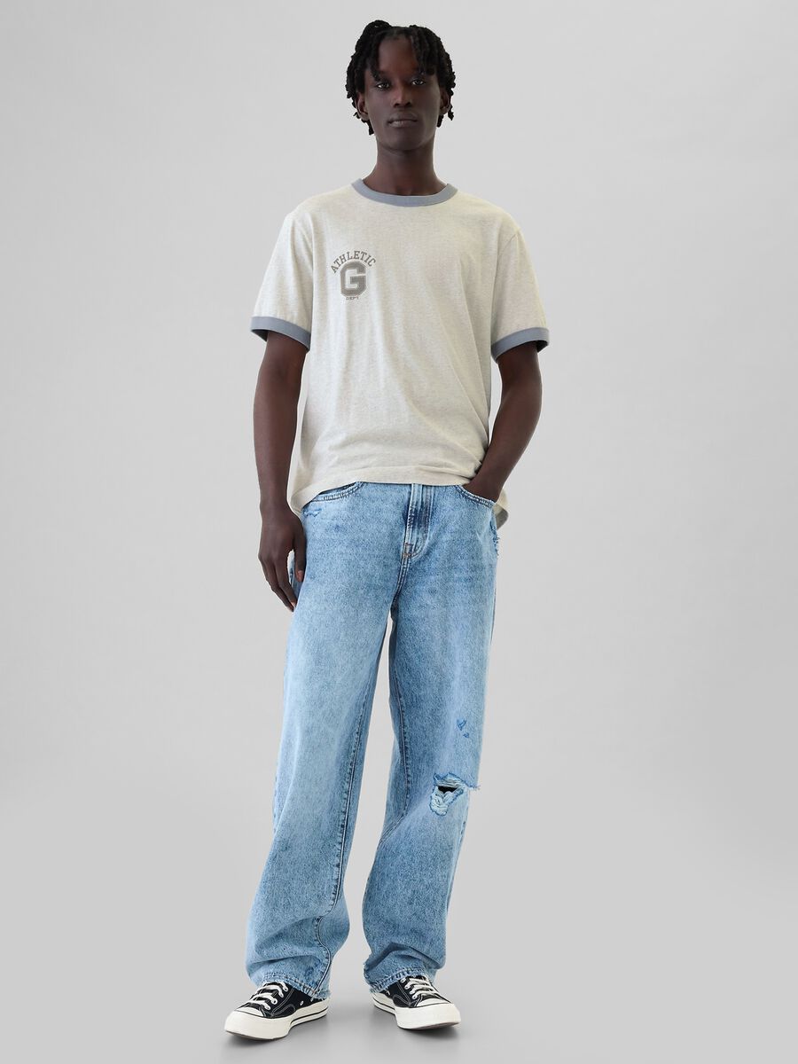 T-shirt in cotone con stampa logo Uomo_1