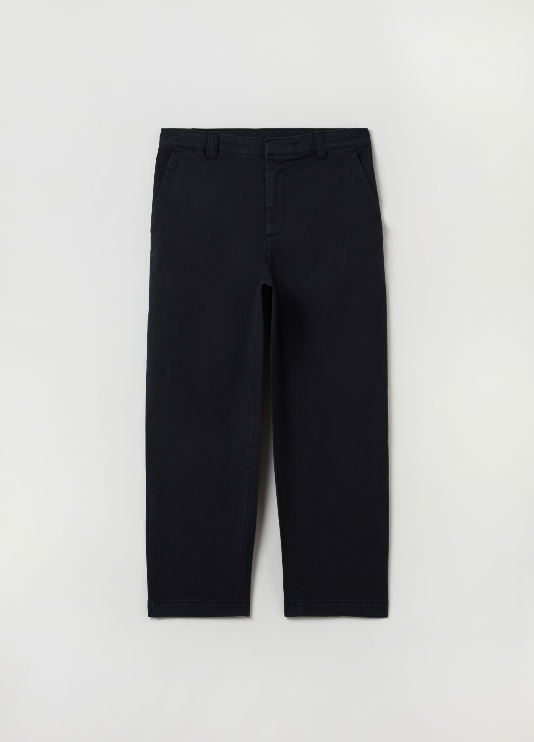 Straight-fit chino trousers in stretch cotton