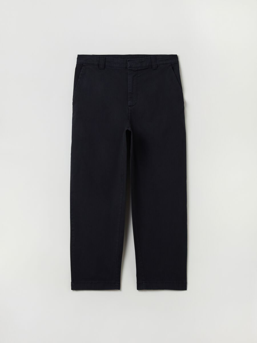 Straight-fit chino trousers in stretch cotton Woman_1